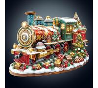 Wooden Puzzles for Adults, 240pcs Christmas Train Wood Puzzle, Unique Animal Shape Puzzles with Wood Box, 34 * 27.8cm Wooden Puzzle for Family Game and Birthday Gifts for Friend