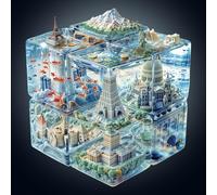 Wooden Puzzles for Adults, 240pcs Cube City Wood Puzzle, Unique Animal Shape Puzzles with Wood Box, 34 * 31.5cm Wooden Puzzle for Family Game and Birthday Gifts for Friend