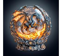 Wooden Puzzles for Adults, 245pcs Magic Ball Fire Dragon Wood Puzzle, Unique Animal Shape Puzzles with Wood Box, 34 * 31.2cm Wooden Puzzle for Family Game and Birthday Gifts for Friend