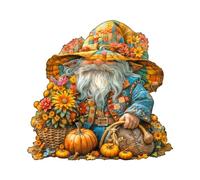 Wooden Puzzles for Adults, 260pcs Golden Gnome Wood Puzzle, Unique Animal Shape Puzzles with Wood Box, 34 * 32.6cm Wooden Puzzle for Family Game and Birthday Gifts for Friend