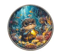 Wooden Puzzles for Adults, 265pcs Sea Otters Treasure Hunt Wood Puzzle, Unique Animal Shape Puzzles with Wood Box, 34 * 34cm Wooden Puzzle for Family Game and Birthday Gifts for Friend