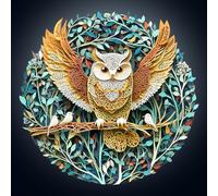 Wooden Puzzles for Adults, 265pcs Wood Forest Dreamers-Owl Puzzle, Unique Animal Shape Puzzles with Wood Box, 34 * 33cm Wooden Puzzle for Family Game and Birthday Gifts for Friend