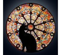 Wooden Puzzles for Adults, 270Pcs Church Cat Wood Puzzle Adult, Unique Animal Shape Jigsaw Puzzles with Wood Box, Christmas Birthday Gifts for Family Friend (34 * 34cm)
