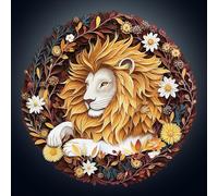 Wooden Puzzles for Adults, 270pcs Wood Forest Dreamers-Lion Puzzle, Unique Animal Shape Puzzles with Wood Box, 34 * 34cm Wooden Puzzle for Family Game and Birthday Gifts for Friend