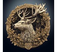 Wooden Puzzles for Adults, 295pcs Visual 3D Deer Wood Puzzle, Unique Animal Shape Puzzles with Wood Box, 34x33.5cm Wooden Puzzle for Family Game and Birthday Gifts for Friend