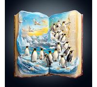 Wooden Puzzles for Adults, 300pcs Penguin Story Wood Puzzle, Unique Animal Shape Puzzles with Wood Box, 34 * 33.6cm Wooden Puzzle for Family Game and Birthday Gifts for Friend