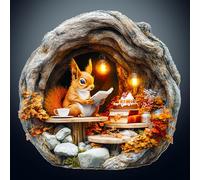 Wooden Puzzles for Adults, 300pcs Wood Visual 3D Burrow Squirrel Puzzle, Unique Animal Shape Puzzles with Wood Box, 34x33.4cm Wooden Puzzle for Family Game and Birthday Gifts for Friend