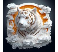 Wooden Puzzles for Adults, 300pcs Wood Visual 3D Paper Tiger Puzzle, Unique Animal Shape Puzzles with Wood Box, 34x34cm Wooden Puzzle for Family Game and Birthday Gifts for Friend