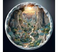 Wooden Puzzles for Adults, 3D Vision Inside the Cave Puzzles, Wood Adult Puzzle, Christmas Birthday Gifts for Puzzle Lover (13.4 * 13.4 in 300pcs)