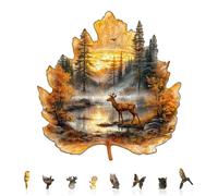 Wooden Puzzles for Adults,Golden Hoofprint Jigsaw Puzzles for Adults, Wooden Puzzle for Family Game and Birthday Gift Idea for Friends (34 * 32.7cm,235pcs)