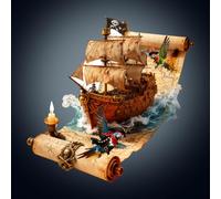 Wooden Puzzles for Adults, Scrollborne Pirate Ship Puzzles with 3D Visual Effect, Adult Puzzles, Birthday Gifts for Women Men (L- 13.4 x 13.4 in 200 pcs)