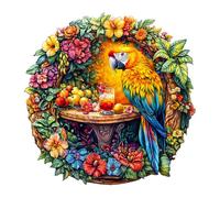 Wooden Puzzles for Adults, The parrot's tea-2 Jigsaw Puzzles for Adults, Wooden Puzzle for Family Game and Birthday Gift Idea for Friends (29 * 28.8cm,200pcs)