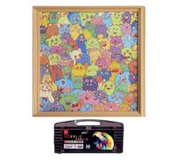 Wooden Puzzles for - Cute Animals with Educational Frame Decorative Playful | Cut Out Animal Puzzles for Boy, Wall Shelf, Home, Family, Friends, Indoor, Room