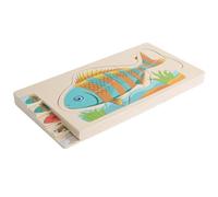 Wooden Puzzles for Kids - Fish Shape Early Education Brain Teaser Toy,Wooden Educational Jigsaw Puzzles,for Children Boys Birthday Holiday Festive