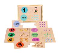 Wooden Puzzles for Toddler 3-5, Educational Wood Number Match, Interactive Kindergarten Learning Games for Classroom Playroom Toddler Kids Girls Boys
