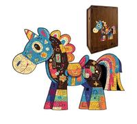 Wooden Puzzles | Learning Horse-Shaped Decoration | Puzzle Toys,for Vacation Travel Road Trip Airplane Car Ride Waiting Room Family Grandparent Grandchild