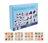 Wooden Puzzles - Natural Wood Cognitive Toy, Sorting Game Puzzle | Portable Small Size Animal Fruit Shadow Board With Cut Out Shapes, Learning Toy For Preschool Children Boys And Girls