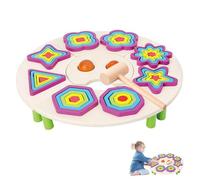 Wooden Puzzles - Puzzles | Shape Sorting Geometric Wood Puz-zles, Early Educational Color And Shape Puz-zles With Large Knobs For, Kids, Preschoolers, Girls