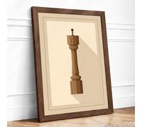 Wooden Queen Minimalist Framed Wall Art Print A2 (59.4×42cm) Walnut, Wall Decor for Living Room, Bedroom, Office & Home, Ready to Hang, Art Gift