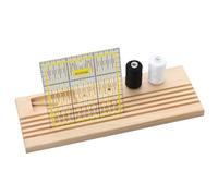 Wooden Quilting Ruler Rack - Premium Wood Craft Organizer, Vertical Ruler Display, Thread Spool Storage Rack, Non-Slip Rubber Foot Stand | Sewing Table Countertop Handcraft Tools Storage for Quilters