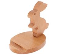 Wooden Rabbit Cell Phone Stand Holder for Office Desk