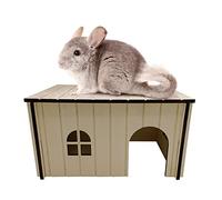Wooden Rabbit House 37x28x20cm | Pet Animal Hide Hideout Ideal For Rabbits Chinchillas and Guinea Pigs | Perfect Nesting Box Slots Together in Seconds (Large)