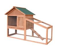 Wooden Rabbit Hutch, Guinea Pig Coop with Metal Playpen, Large Poultry Cage Perfect for Bunny, Chicken, Duck and Small Animals