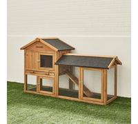 Wooden Rabbit Hutch Natural - Sweeek