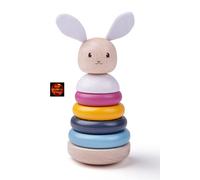 Wooden Rabbit Stacker Stacking Rings Toddler Toy Easter Gift FSC Certified