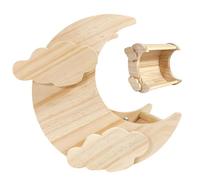 Wooden Rabbits Hideouts Decorative Moon Shaped House Chinchilla Shelter