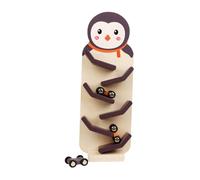 Wooden Race Track with Zig Car Slide for Preschoolers And Toddlers, Penguin pattern