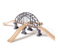 Wooden Railway Crossing Bridge for Train Set - Wooden Train Track Accessories Overpass Bridge Toy - Compatible with Most Wooden Railway Systems - Gift for Toddlers Age 3+ Years(Crossing Bridge)