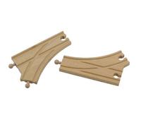 Wooden Railway Train Track Expansion Pack - Compatible with Thomas Brio Bigjigs Wooden Railway System (Curve Switch)