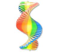 Wooden Rainbow Garden Wind Spinner, H40cm - Home & Garden Hanging Ornaments - Customisable Spiral Shape - Handmade Decoration for Outside Areas, Patio & Conservatory
