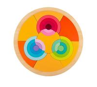 Wooden Rainbow Puzzle Set, Montessori Shape & Color Sorting Toys, Geometric Puzzle Boards for Early Learning