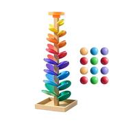 Wooden Rainbow Sorting Tree | Ball Course, Color Learning Games for Boys and Girls Kindergarten Classroom Birthday Games