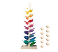 Wooden Rainbow Tree, Music Tree Wooden Marble Run, Toddler Stacking Toy With Musical Notes, Colorful Musical Tree Interactive Educational Toy For Learning & Building Block Fun