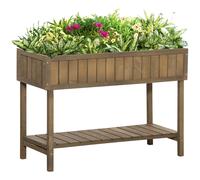 Wooden Raised Bed Container Garden Plant Stand 8 Boxes 110x46x76cm Brown