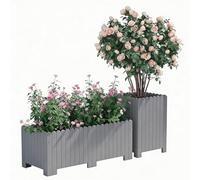 Wooden Raised Flower Beds, Large Rectangular Outdoor Planters, Balcony Garden Planters, Versatile and Durable Wooden Flower Pots