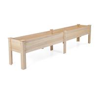Wooden Raised Garden Bed, Elevated Vertical Planter with Drainage Holes, Outdoor Rectangular Plants Herbs Vegetables Flowers Grow Box for Patio Yard Balcony