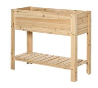 Outsunny Wooden Raised Garden Bed Plant Stand Box with Clapboard