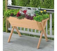 Outsunny Wooden Planter Raised Bed Stand Vegetable Flower Bed 100 x 70 x 80cm
