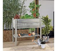 Wooden Raised Standing Garden Bed Rustic Plant Herb Flower Planter Box