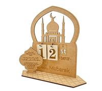 Wooden Ramadan Advent Calendar, Countdown Calendars Decorations for Home, 30 Days Til Eid, Eid Gifts for Kids, Eid Decor for Family (A)