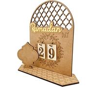 Wooden Ramadan Advent Calendar, Ramadan 30 Days Countdown Calendar Decorations for Home, Ramadan Gift for Kids, Ramadan and Eid Decor (Garland)