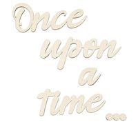 Wooden Reading Corner Decor with 20 Dispensing Glue Once Upon a Time Wall Decal Nursery Sign Kids Room Stickers Decor Aesthetic for Baby Shower Birthday Gift Room Decor Once Upon a Time Sign