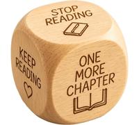 Wooden Reading Decision Dice, Art Timber Rolling Cube, Dice Cup Selector, Funny Gift, Fidget for Adults, Small Game Activities, 6-Sided Wood Engraved Quotes Adult Choice-Making Book Club Play (1PC)