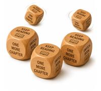 Wooden Reading Decision Dice for Book Lovers, 6-Sided Reading Time Choice Maker, Wooden Reading Dice Game for Bookshelf Classroom Book Club, Readers Teachers (3PC)