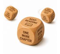 Wooden Reading Decision Dice for Book Lovers, 6-Sided Reading Time Choice Maker, Wooden Reading Dice Game for Bookshelf Classroom Book Club, Readers Teachers (1PC)