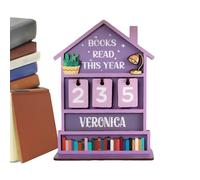 Wooden Reading Progress Tracker - Golf Display Book Sign, Window with Eye-Catching Appeal, Bookend with Functional Use, Library Decor, Handcrafted Design, Shelf Signage for Student Motivation